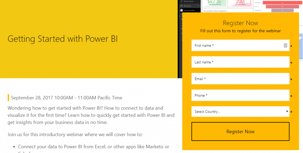 Getting Started With Power BI Webinar, Sept 28th