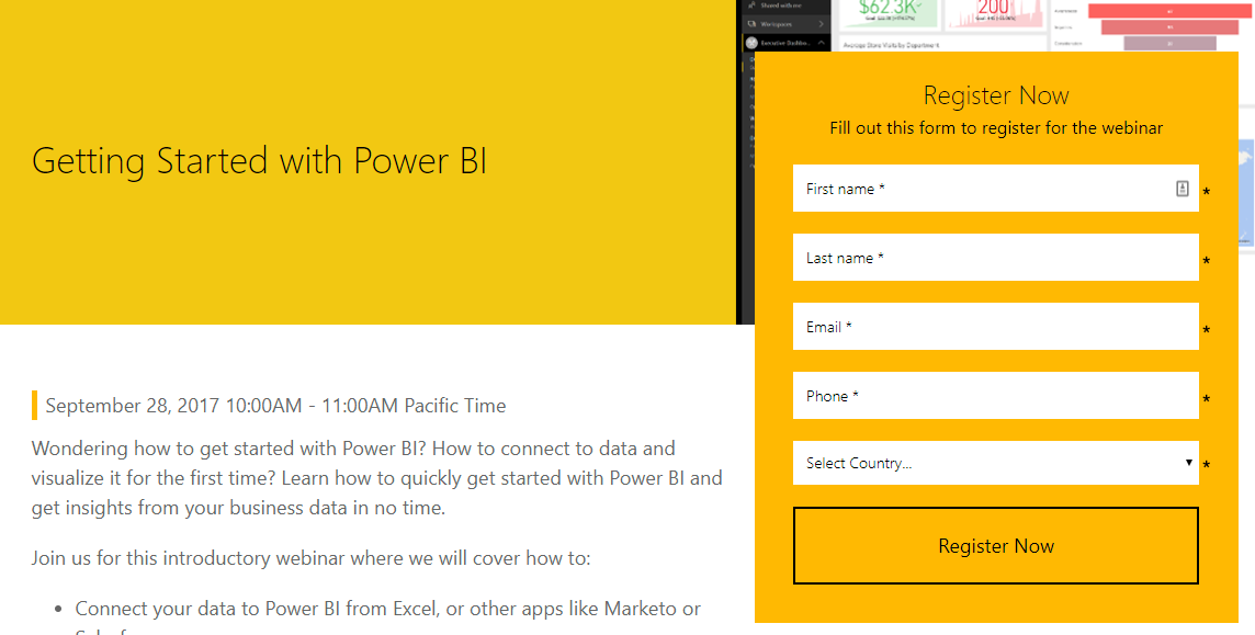 Getting Started with Power BI Webinar, Sept 28th
